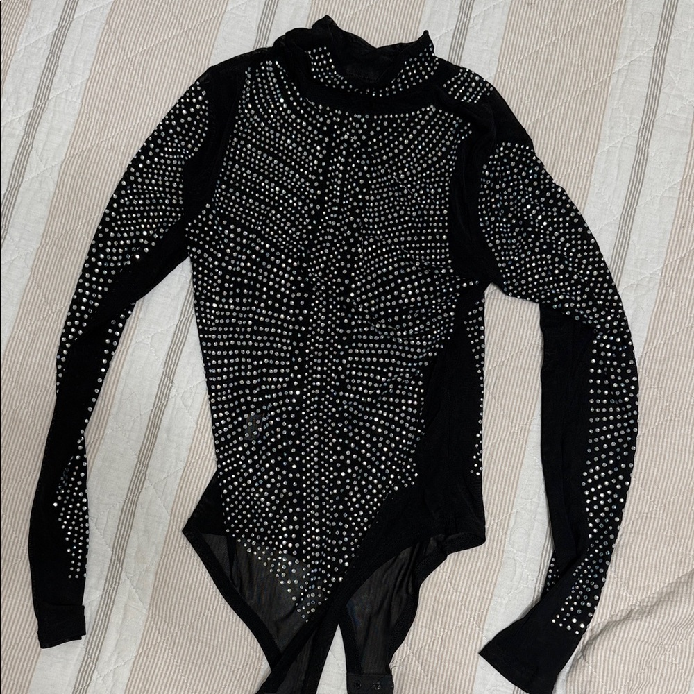 Rhinestone Embellished Women's Bodysuit